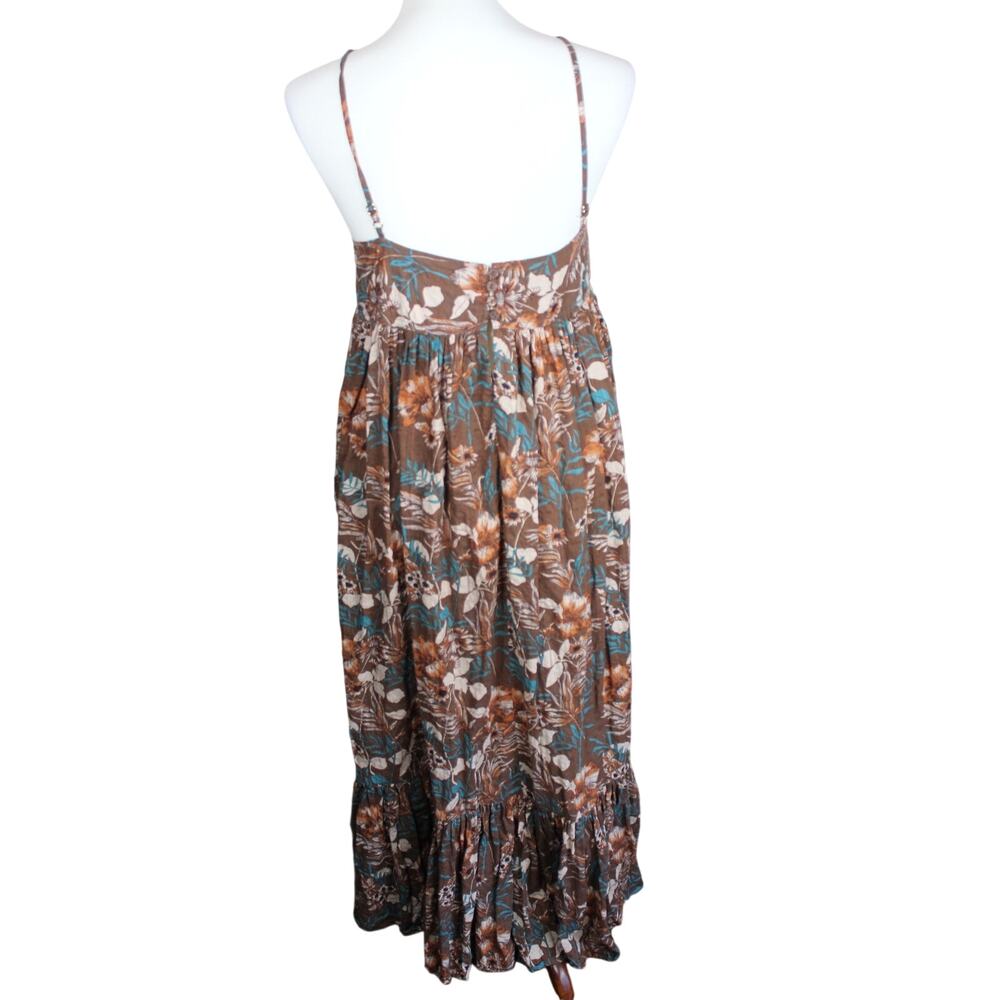 Natural Life Maxi Dress Womens XL Brown Floral Boho Beach Prairie Festival - Picture 3 of 9